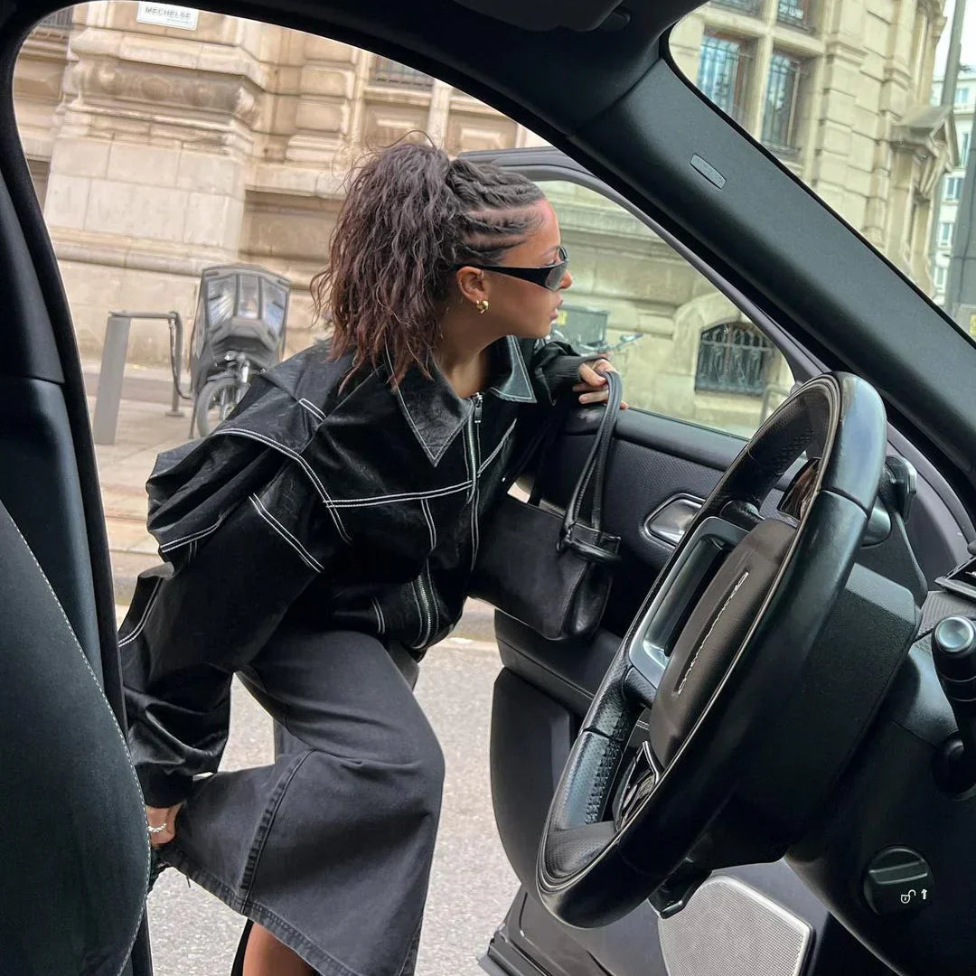 The Rebel Spirit Oversized Contrast Jacket